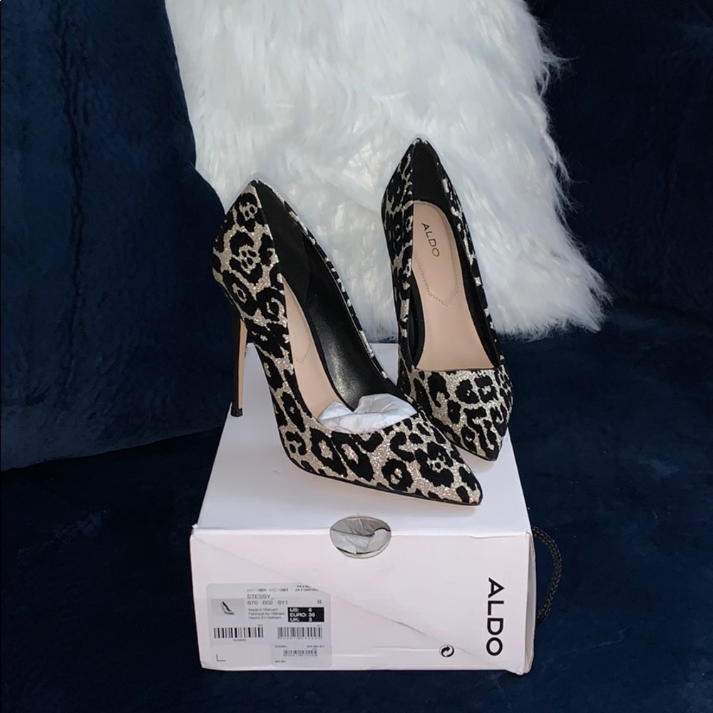 Glitter leopard print Aldo Stessy Heels